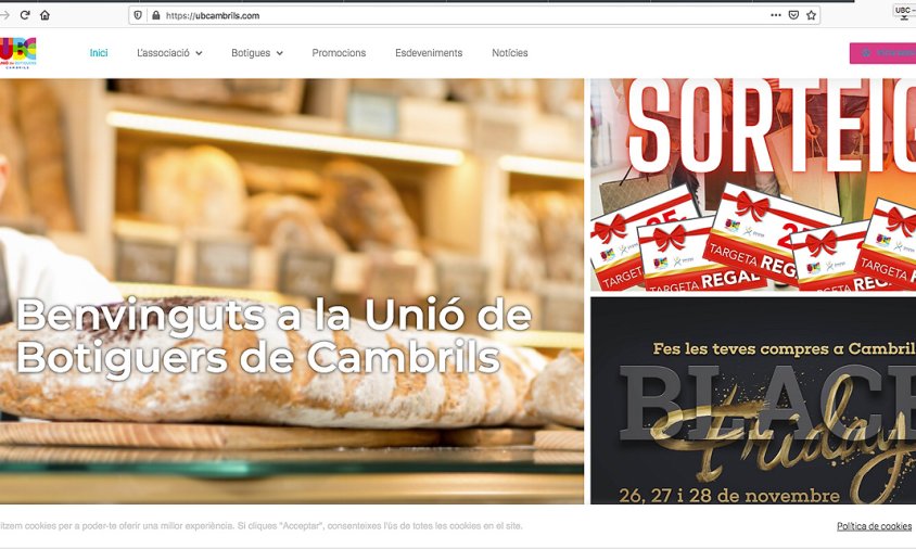 Captura de pantalla de la nova pàgina web de la UB