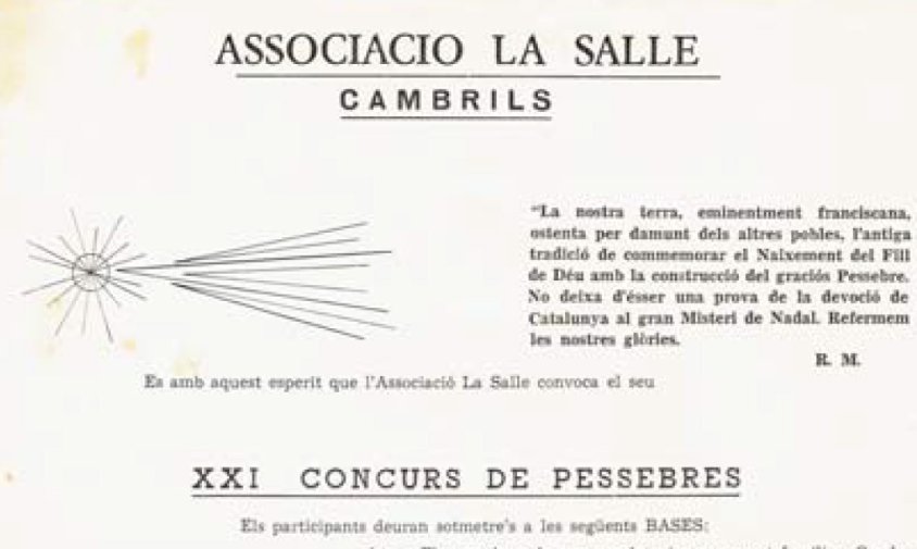 Fulletó del XXI Concurs de Pessebres de l'any 1974