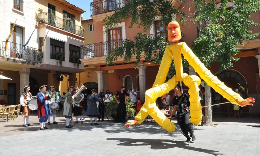 Imatge d'un espectacle de titelles, a la plaça de la Vila, el passat mes de juliol