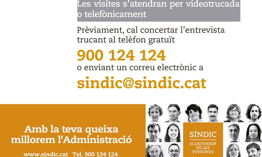 Cartell de la sessió telemàtica que farà el Síndic de Greuges