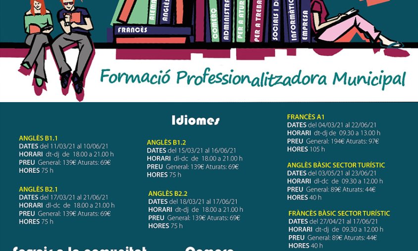 Cartell amb la informació dels cursos