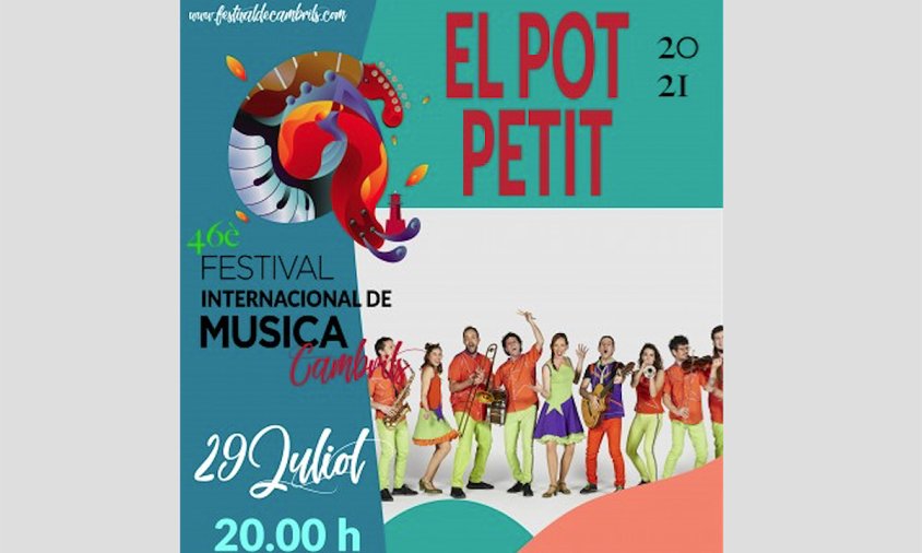 Cartell del concert d'El Pot Petit que tindrà lloc el proper 29 de juliol