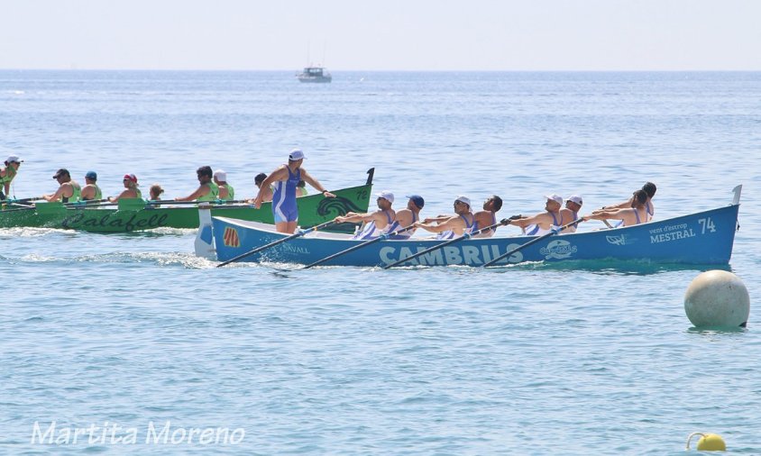 Un moment de la regata disputada pels Vogadors Vent d'Estrop, el passat diumenge a Cambrils