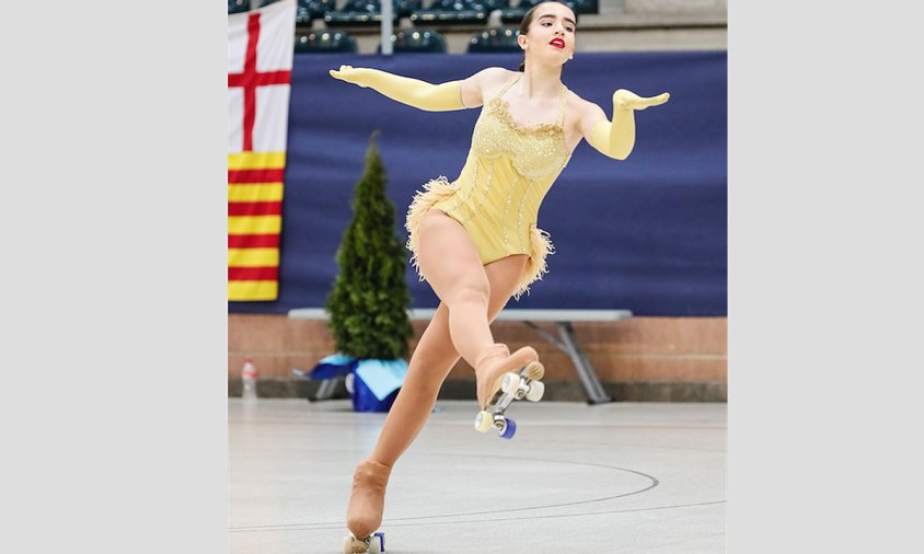 La patinadora Maria Rius en plena competició