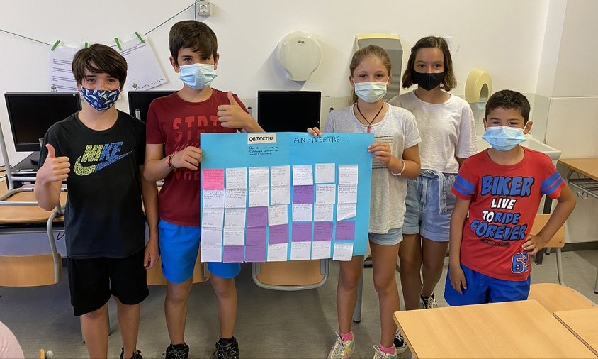 Grup d'alumnes de l'escola Mas Clariana que ha quedat finalista amb el seu projecte