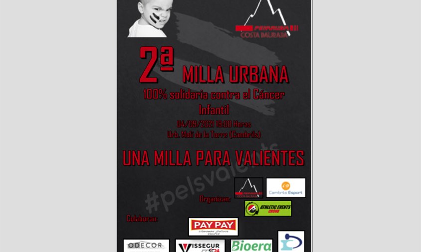 Cartell de la 2a Milla Urbana solidària #Pelsvalents