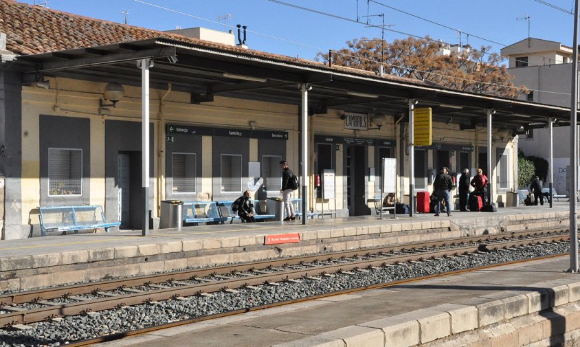 Estació de tren de Cambrils, aquest pasat mes de febrer