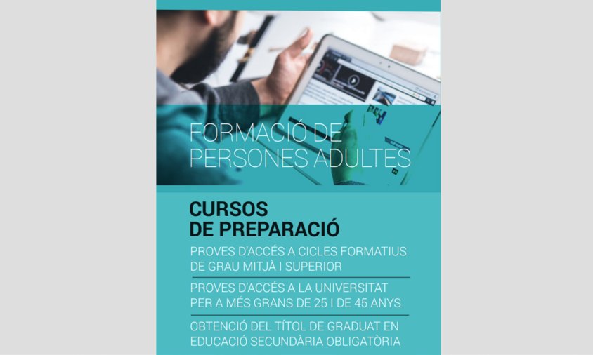 Cartell dels cursos de l'Escola d'Adults de Vandellòs i l'Hospitalet de l'Infant