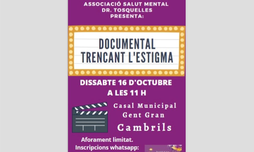 Cartell de la presentació del documental "Trencant l'estigma"