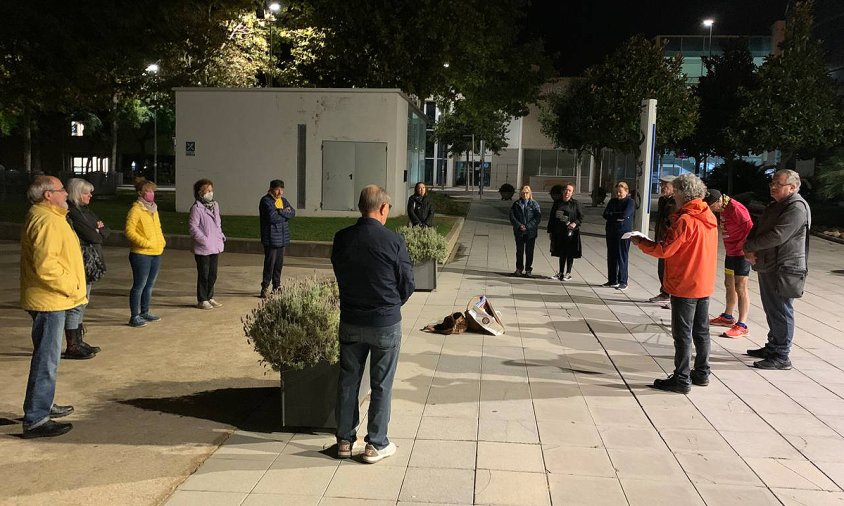 L'acte d'homenatge al president Companys s'ha fet a la plaça de l'Ajuntament