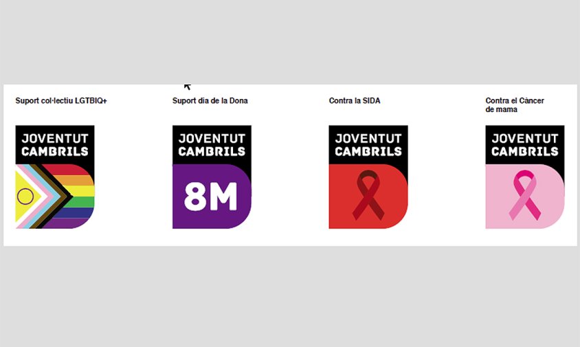 Diferents versions del logotip de Joventut