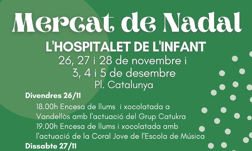 Cartell de les properes activitats nadalenques a l'Hospitalet de l'Infant