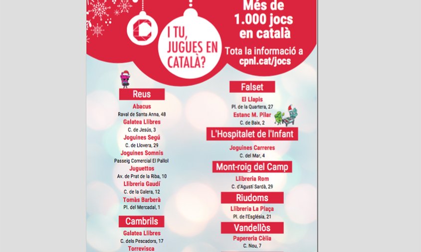 Cartell de la campanya «I tu, jugues en català?»