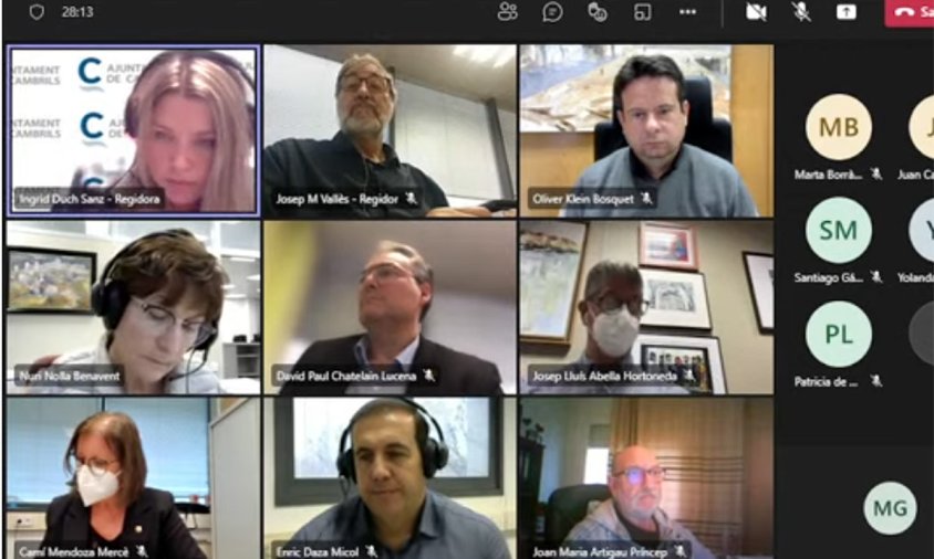Captura de pantalla de la sessió plenària telemàtica celebrada ahir al matí