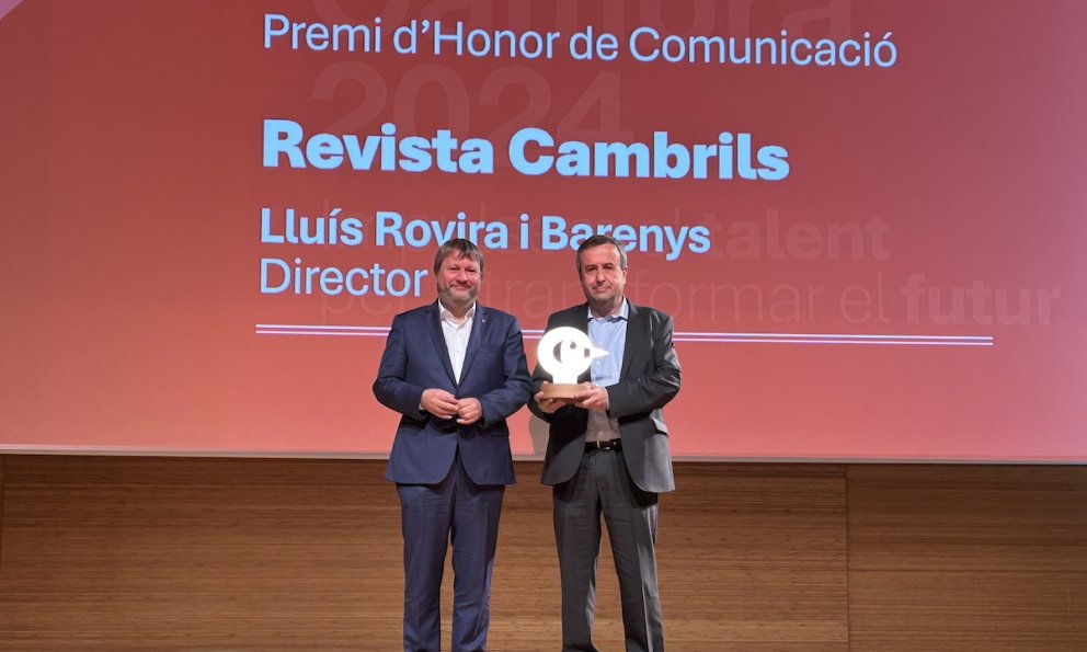 Revista Cambrils rep el Premi d'Honor de Comunicació dels Premis Cambra 2024